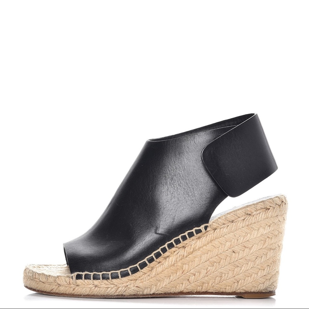 CELINE • leather espadrille wedges